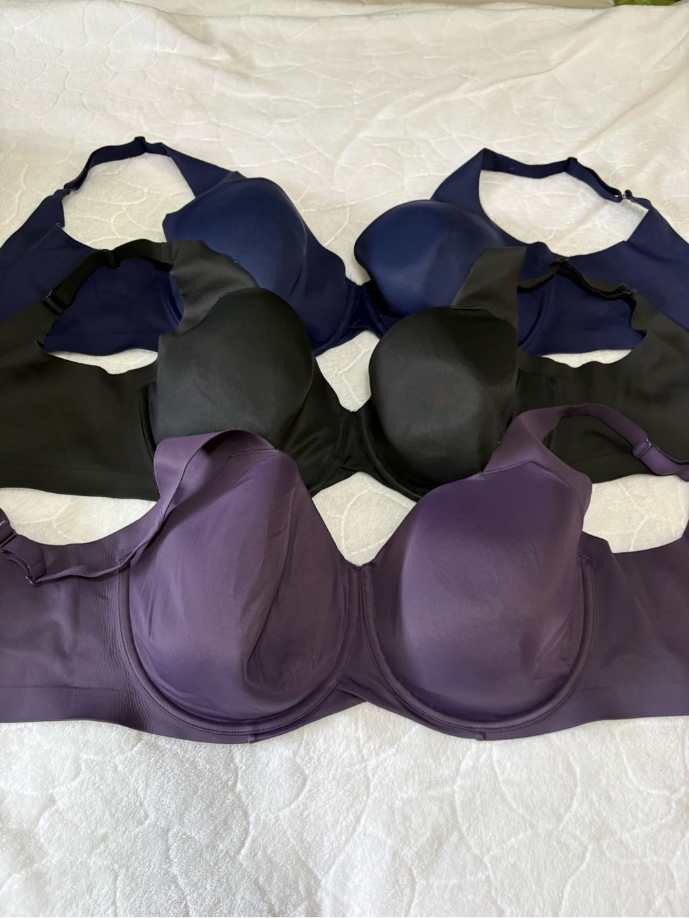 Cacique Seamless Molded Cup Bras - Purple, Navy, Black